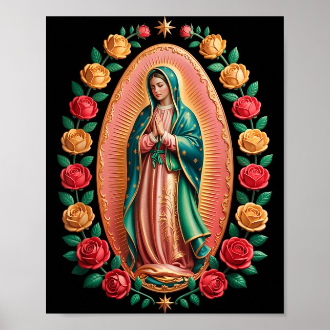 Poster Virgem De Guadalupe Santa Maria Cristã Religiosa (Frente)