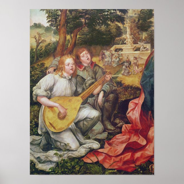 Póster Virgem e Criança com Anjos (Frente)