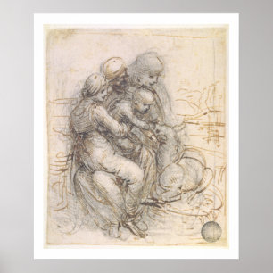 Poster Virgem e Criança com Ruas. Anne, c.1501-10 (caneta