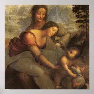 Póster Virgem e Criança com Ruas. Anne e Lamb por Da Vinc