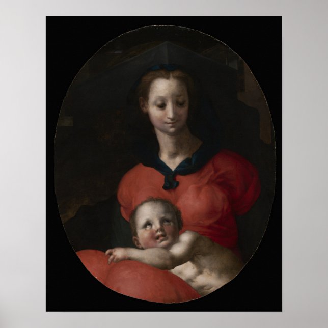 Poster Virgem e Criança, conhecida como Madonna del Libro (Frente)