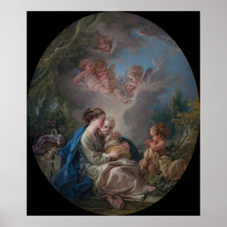 Poster Virgem e Criança - François Boucher