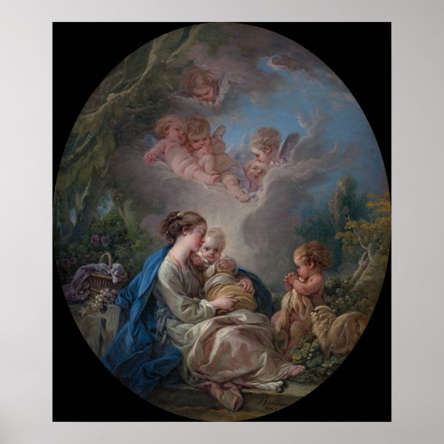 Poster Virgem e Criança - François Boucher (Frente)