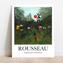 Virgem Floresta com Sunset por Henri Rousseau