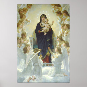 Poster Virgem Maria dos Anjos e Bebê Jesus Nossa Senhora