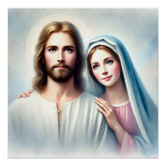 Póster Virgem Maria Jesus
