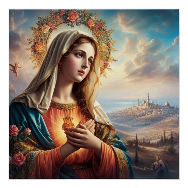 Póster Virgem Maria Jesus (Frente)