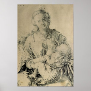 Poster Virgem Maria que suckling a criança do cristo,