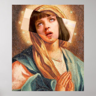 Poster Virgem Mary Uma Thurman Ave Mia Wallace Pulp Fict