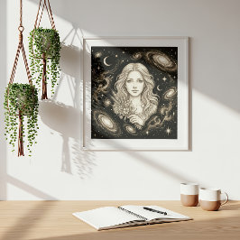 Poster Virgem Zodíaco Celeste Astrologia
