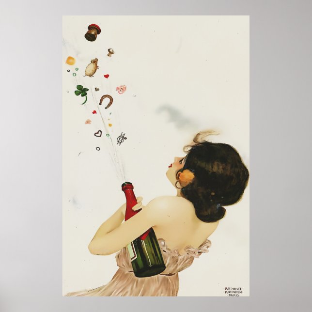 Poster Virgens Gregas por Raphael Kirchner Art Nouveau (Frente)