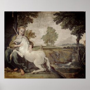 Poster Virgin and Unicorn - Domenichino Palazzo Farnese