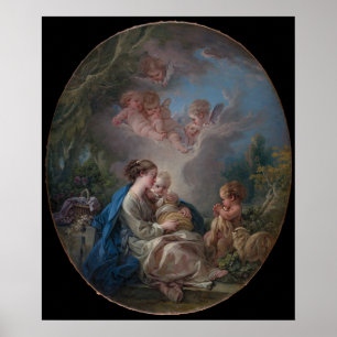 Póster Virgin & criança com o St John o baptista