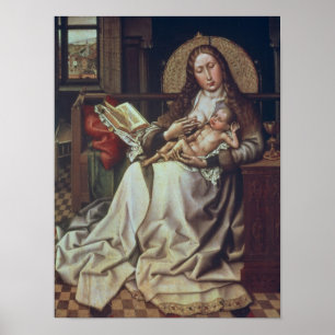 Póster Virgin e criança antes de um Firescreen, c.1440