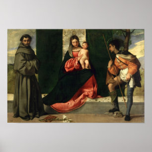Póster Virgin e criança com o St Anthony de Pádua