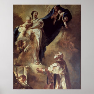 Póster Virgin e criança que aparecem a St Philip Neri,