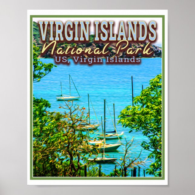 POSTER VIRGIN ISLANDS NATIONAL PARK - ILHAS VIRGENS DOS E (Frente)