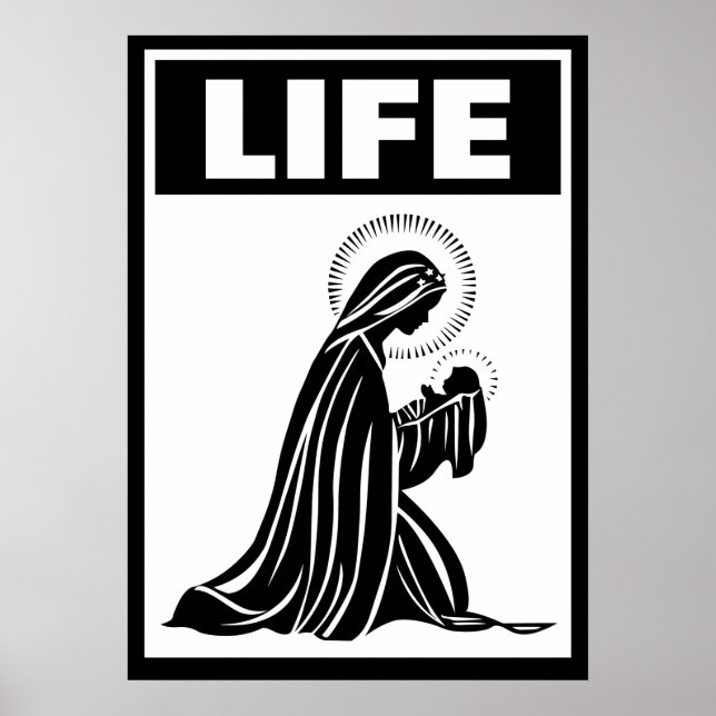 POSTER VIRGIN MARY BABY JESUS NATIVITY CATÓLICO (Frente)