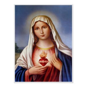 Póster Virgin Mary Sacred Heart