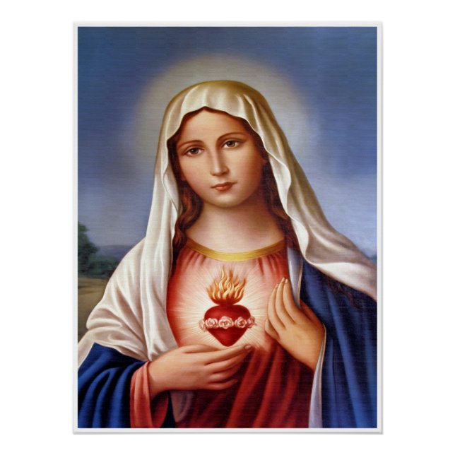 Póster Virgin Mary Sacred Heart (Frente)