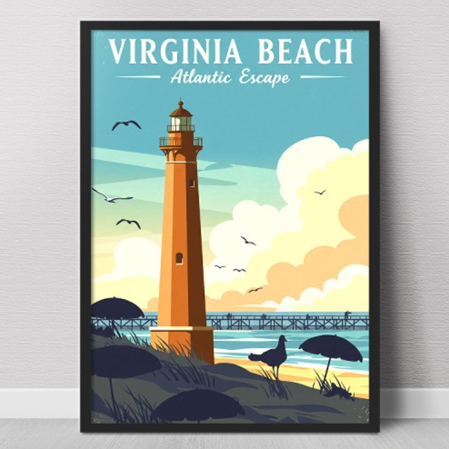 Poster Virgínia Beach Vintage (Criador carregado)