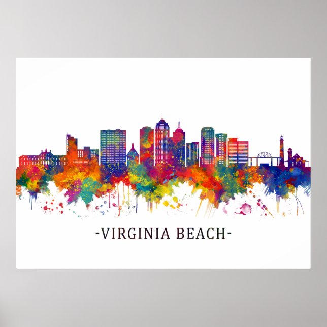 Poster Virginia Beach Virginia Skyline (Frente)