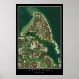 Póster Virgínia da Ilha de Gwynn do Mapa do Satélite Espa