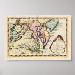 Poster Virgínia e a baía de Chesapeake