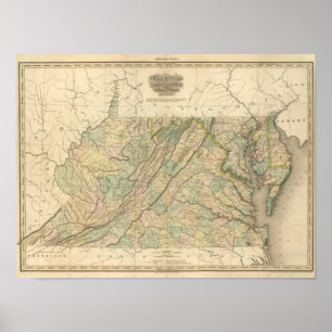 Póster Virgínia, Maryland, Delware