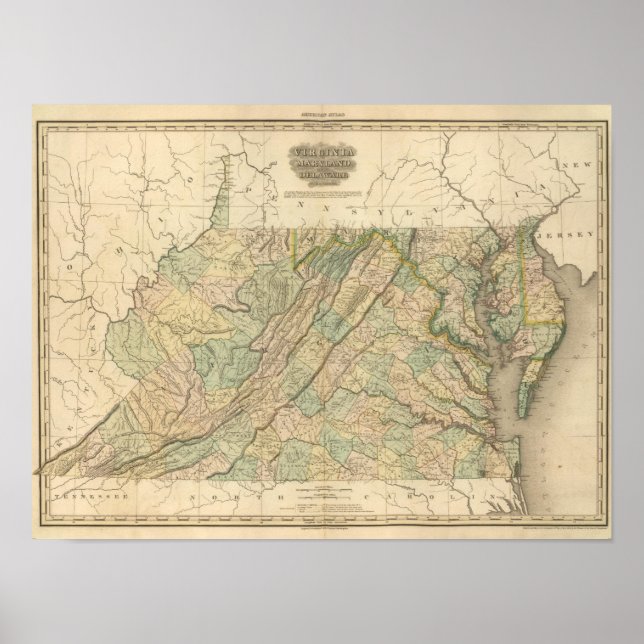 Póster Virginia, Maryland, Delware (Frente)