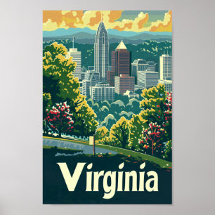 Poster Virginia USA Famous Viagem Place