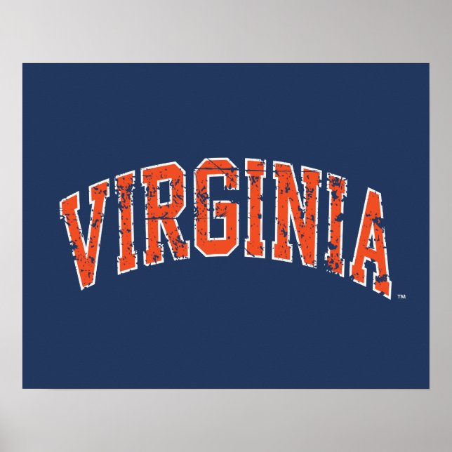 Poster Virginia Wordmark Distress (Frente)