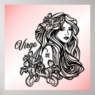 Poster Virgo A Virgem Zodiac Rosa