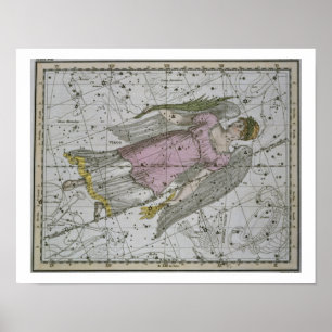Póster Virgo, "de um atlas celestial", bar. em 1822 (col