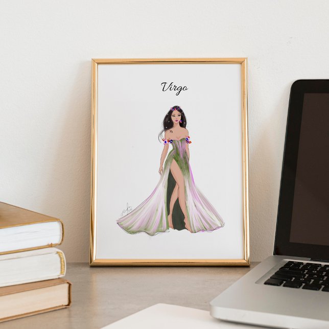 Poster Virgo, sinal de zodíaco, esboço de moda, (Criador carregado)