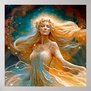 Poster Virgo Star - Sinal Deusa, Ser Celestial, Zodíaco