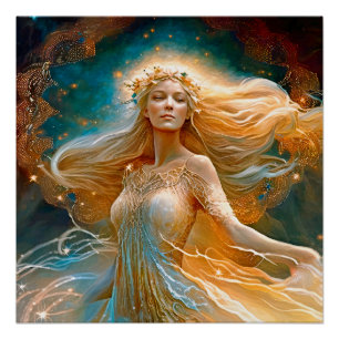 Póster Virgo Star - Sinal Deusa, Ser Celestial, Zodíaco