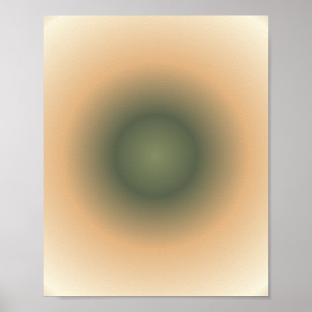 Poster Virgo Zodiac, Gradiente Castanho Verde Aura (Frente)