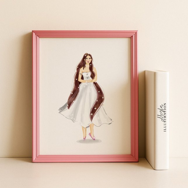 Poster Virgo Zodiac Illustration – Hand Drawn (Criador carregado)