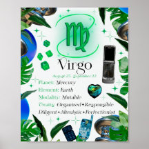 Virgo Zodiac - Sinal de Estrela Y2K Branco 4:5 Pos