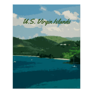Póster Virrgin Islands Paradise nos EUA