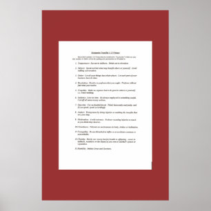 Poster Virtudes de Ben Franklin 13