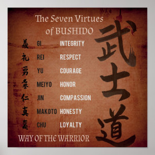 POSTER VIRTUDES DE BUSHIDO