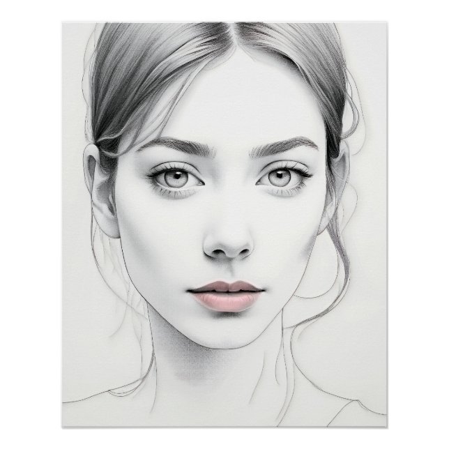 Póster Visage féminin minimaliste (Frente)