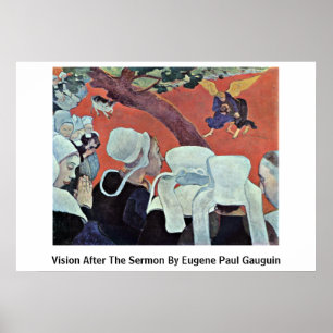 Poster Visão Após O Sermão Por Eugene Paul Gauguin