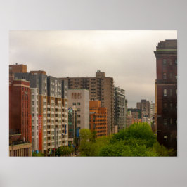 Poster Visão cêntrica dos edifícios em Montreal, Canadá