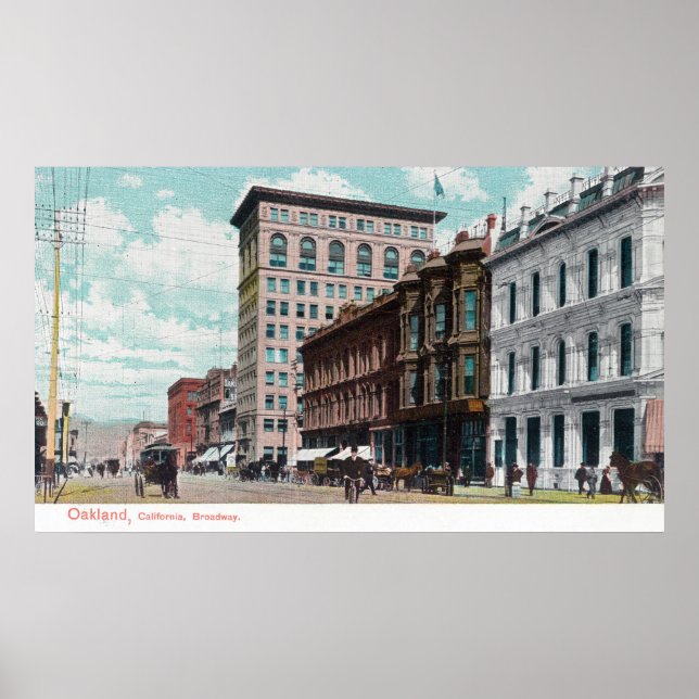 Póster Visão da BroadwayOakland, CA (Frente)