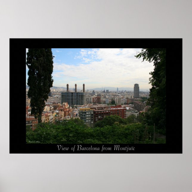 Poster Visão da cidade de Barcelona (Frente)