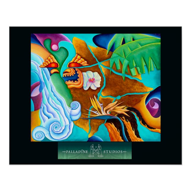 Póster "Visão da Grande Ilha" Poster brilhante (Frente)