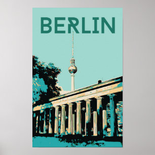 Poster Visão de Berlim com a ilustração de Fernsehturm Al
